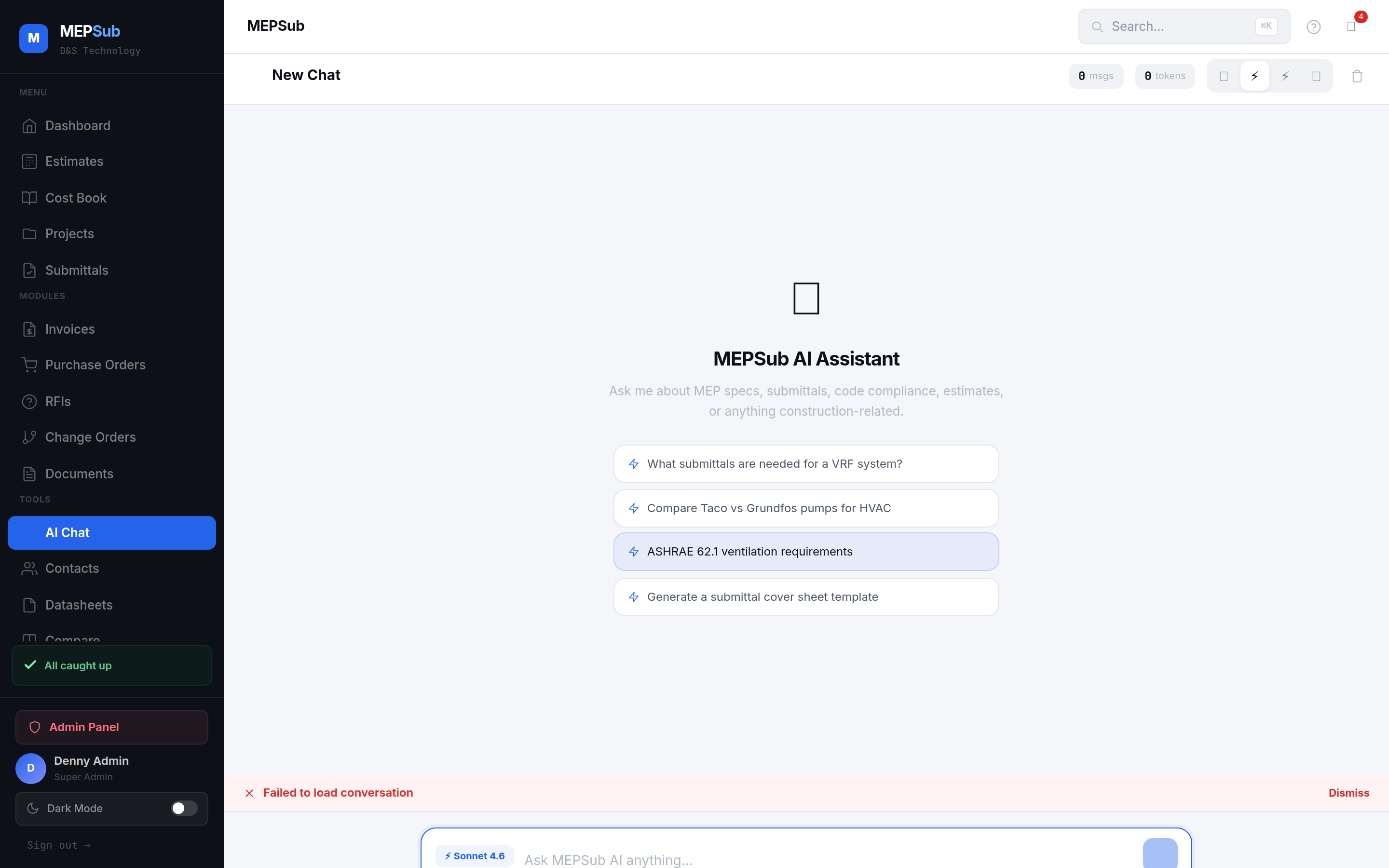 Active conversation with MEP-specific AI responses