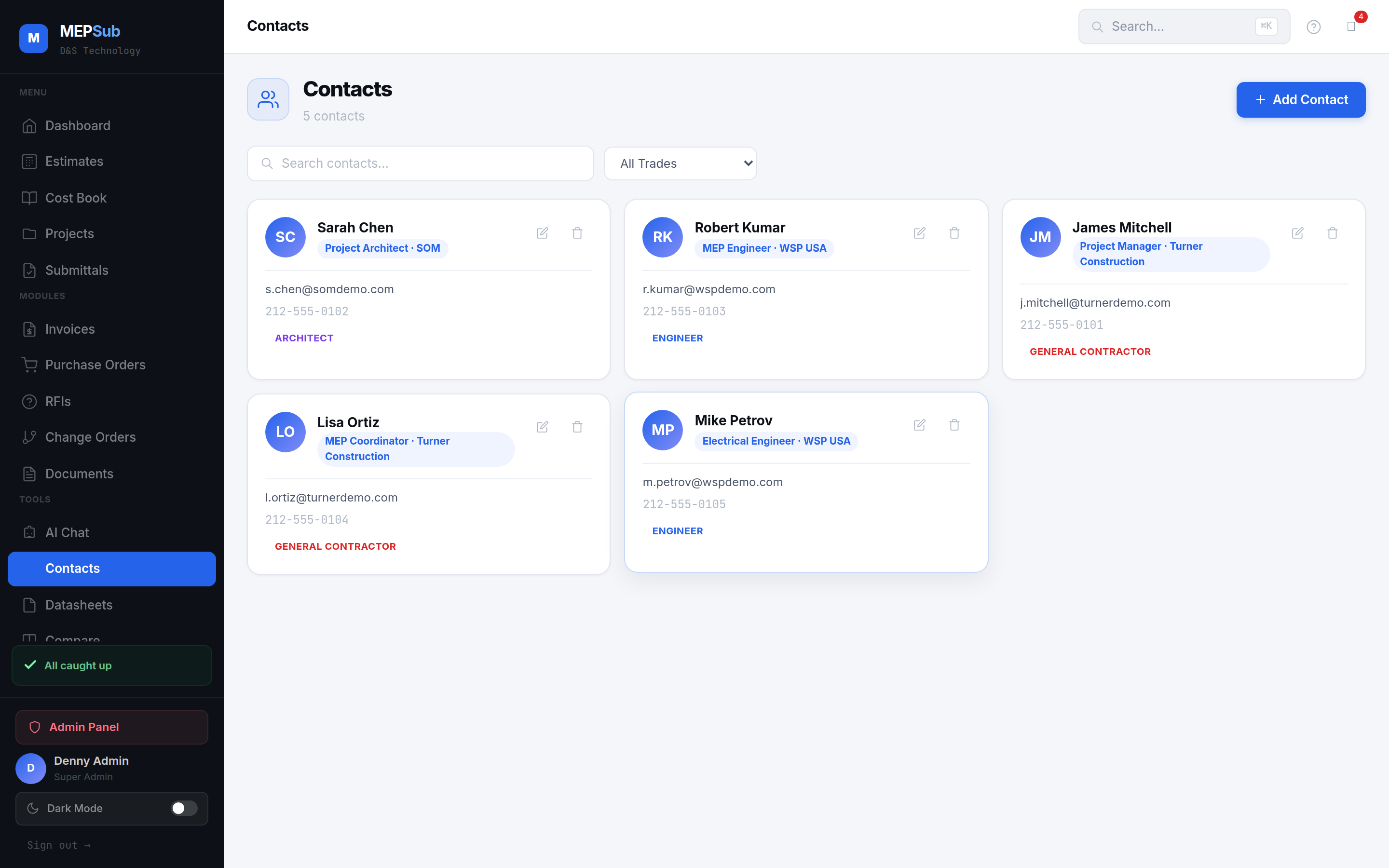 Contact management for distribution lists
