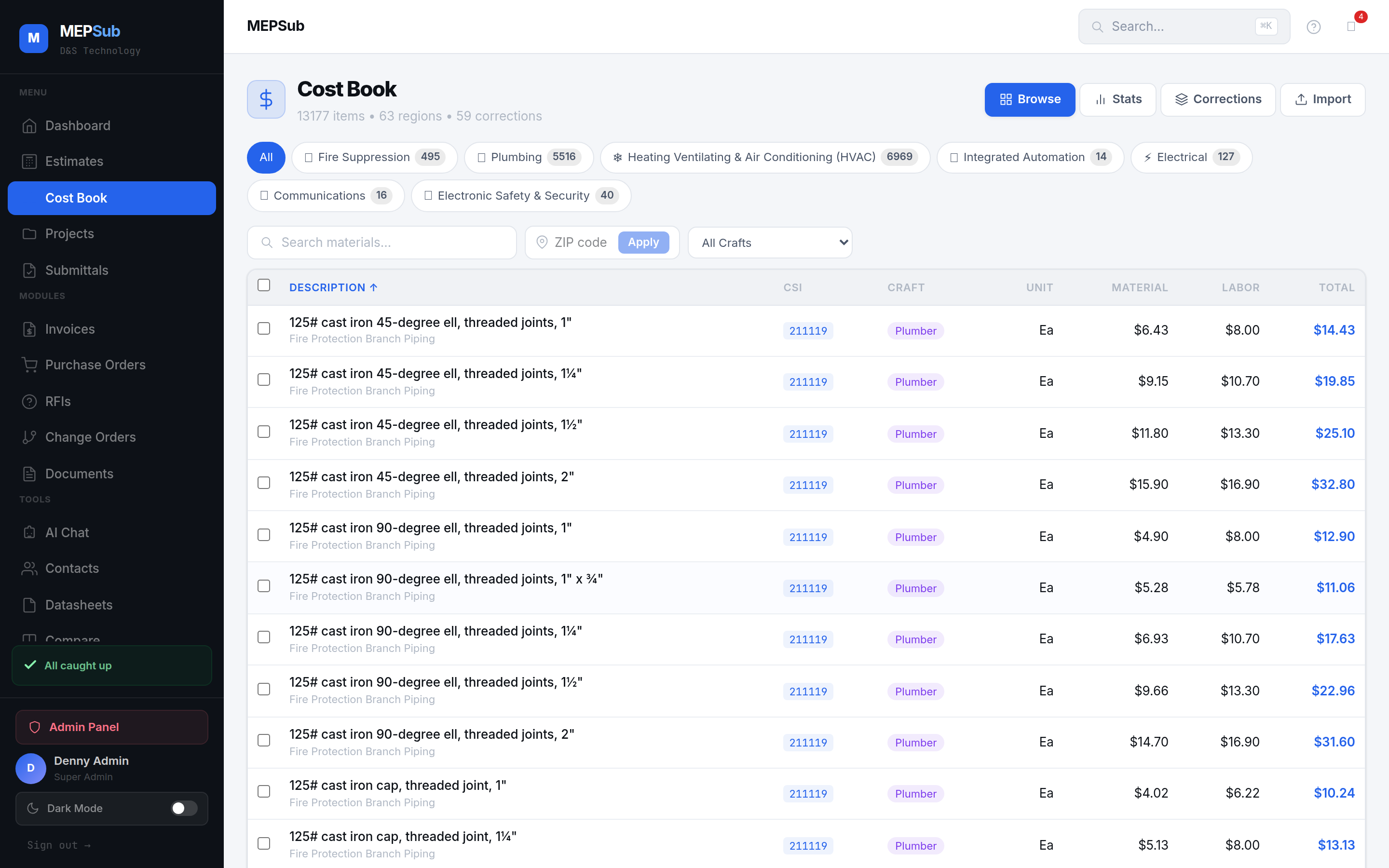 13,000+ MEP Material Prices.<br><span class=