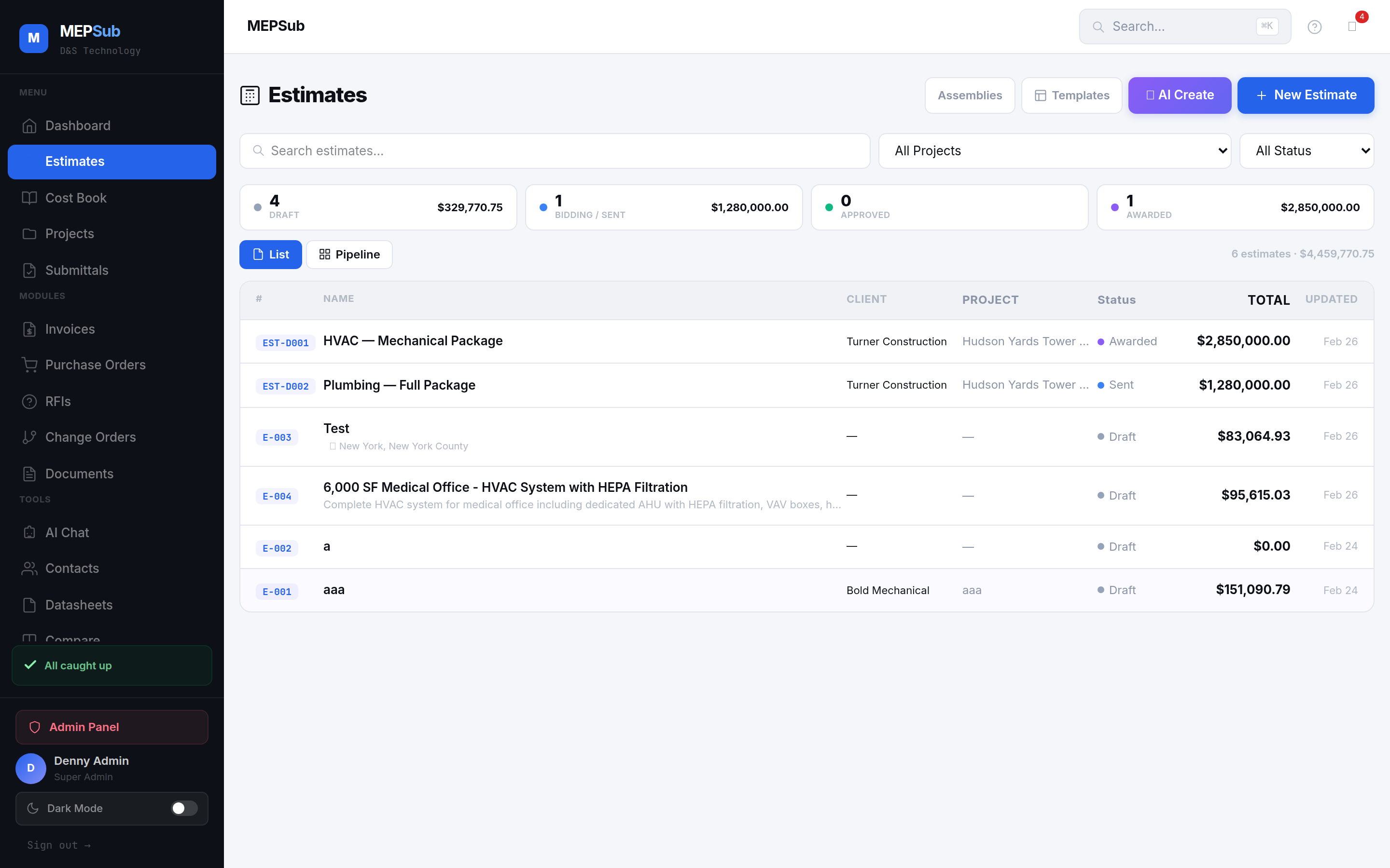 Professional MEP Estimates in Minutes